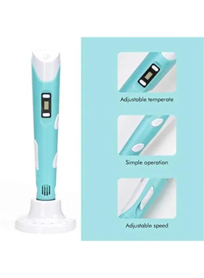 3D Pen Printer Make your Child a Creative Person, Digital Display To Adjust Temperature and Speed PLA Filament USB Charging Gifts For Kids