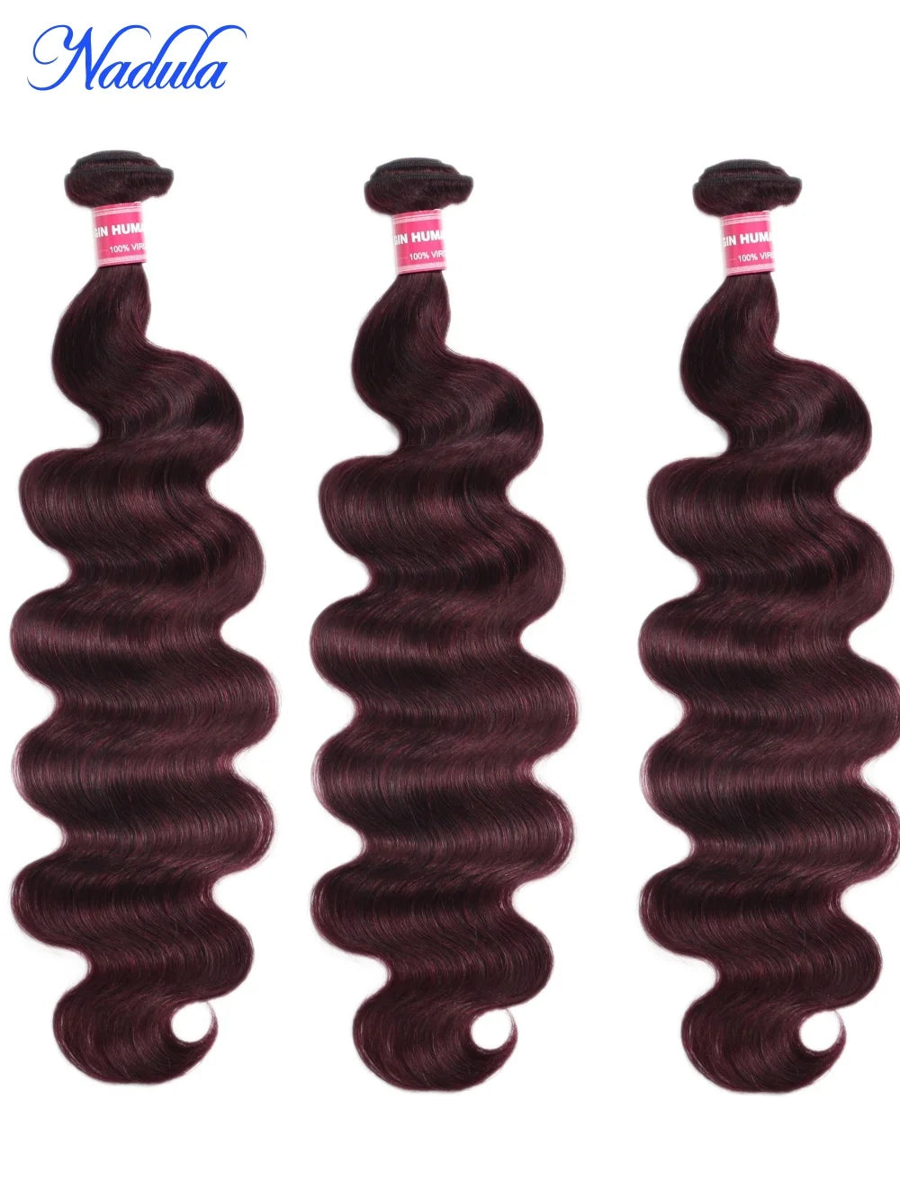 Nadula Hair Purple Black Cherry Brazilian Body Wave Bundles With Free Part Closure 4x4 Lace Closure Brazilian Hair Weave