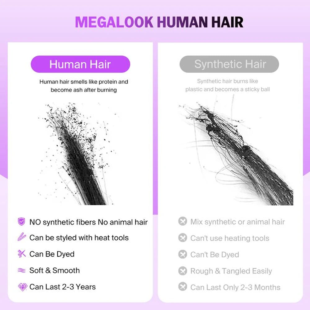 Megalook 13x6 Glueless Curly Wigs Human Hair Bye Knots Pre Plucked Ear to Ear Lace Wig with Drawstring Wigs for Women