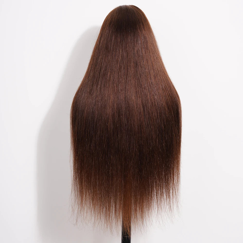 4# Chocolate Brown 13x6 HD Glueless Human Hair Wigs Ear to Ear Lace Front Wigs Wear and Go PrePlucked Bye Bye Knots Megalook Wig