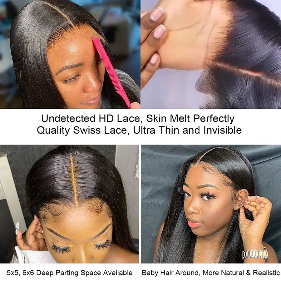 5x5/6x6/13x4/13x6 32 inch Body Wave Human Hair Bundles With HD Lace Frontal Brazilian Remy Hair Melt Skins Hair Weave Extension