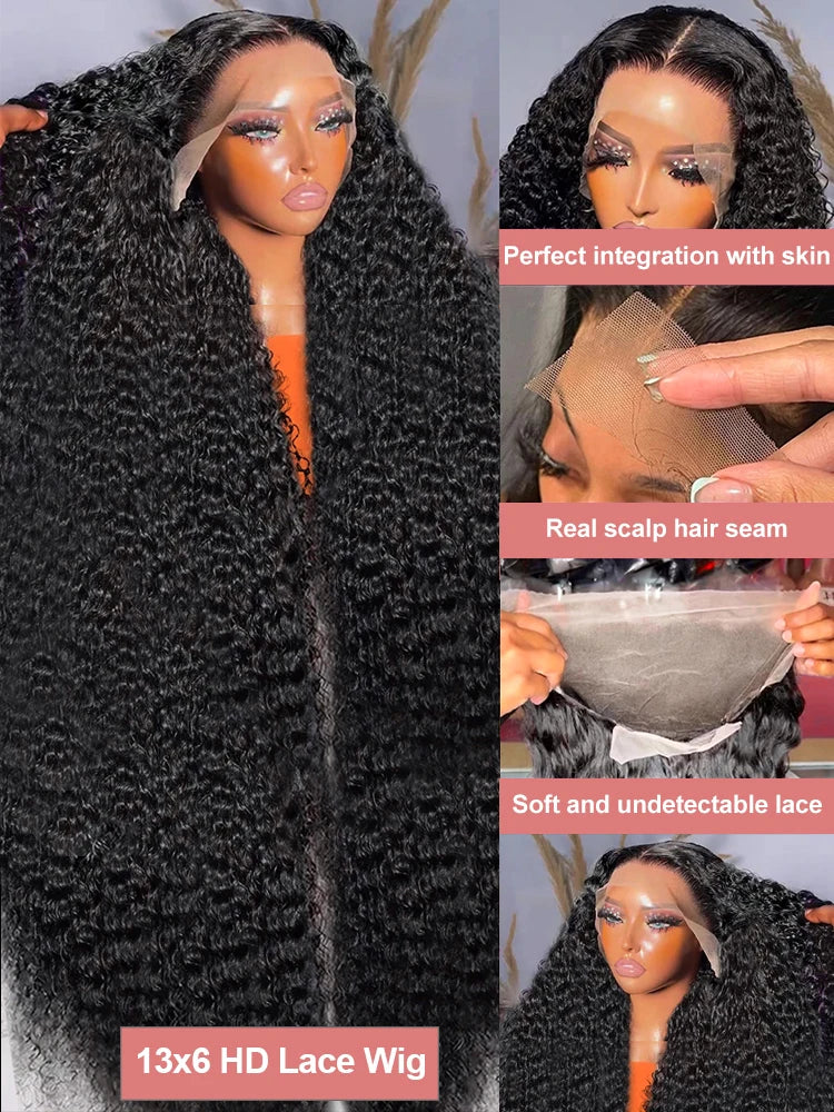 250% Burmese Hd Transparent 13x6 Deep Wave Frontal Wigs Glueless 5x5 Wig Ready To Wear Remy Hair For Women Preplucked 3-5 Day Fast Delived 30 40 Inch 13x4 Water Jerry Curly Lace Front Human Hair Wigs