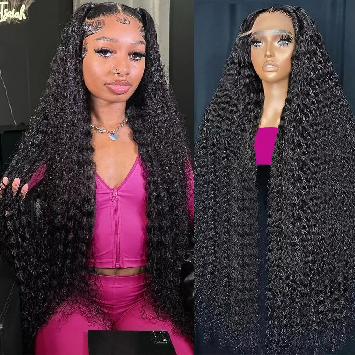 Deep Wave HD Lace Front Wig Water Wave Human Hair Wigs 40 Inch 13x6 Deep Wave Lace Front Wigs Wet and Wavy Human Hair Wigs Pre Plucked Deep Wave Lace Front Wigs