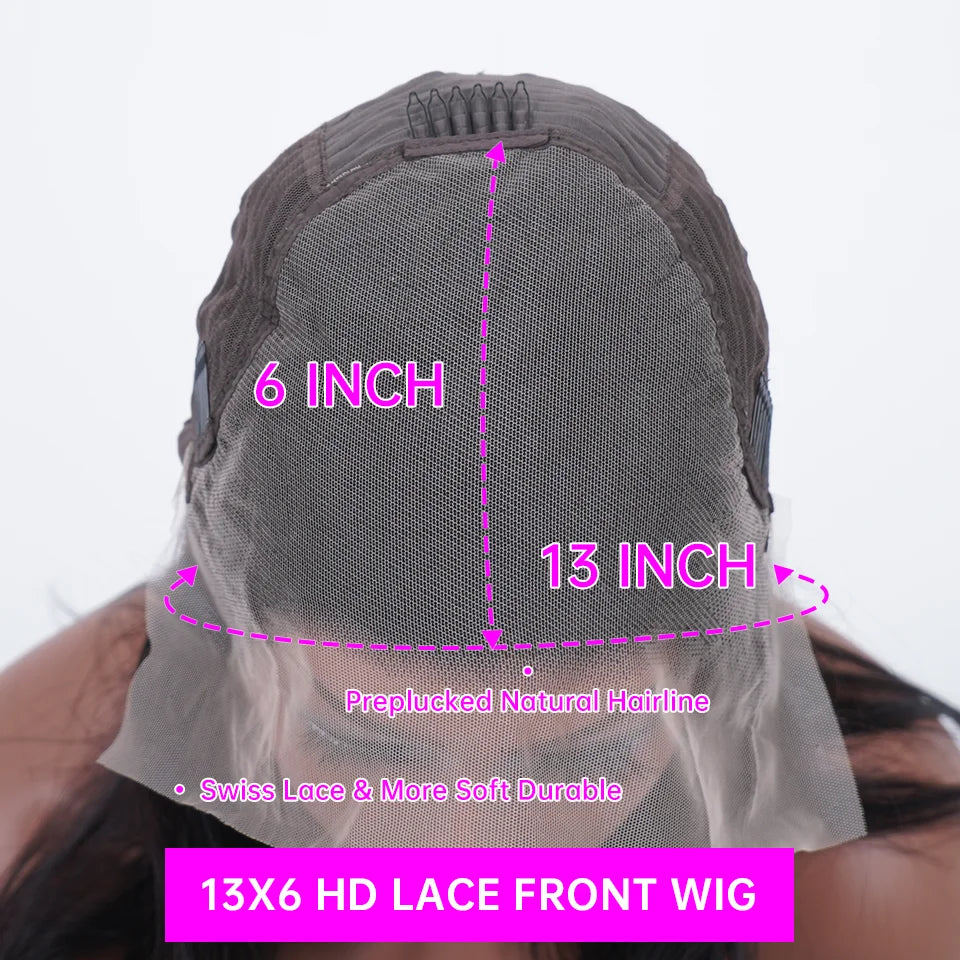 Deep Wave Wig 100% Virgin Human Hair 13x4 HD Lace Front 180 Density 18 24 30 Inch Pre Plucked Bouncy Curls Ideal For New Year Holiday
