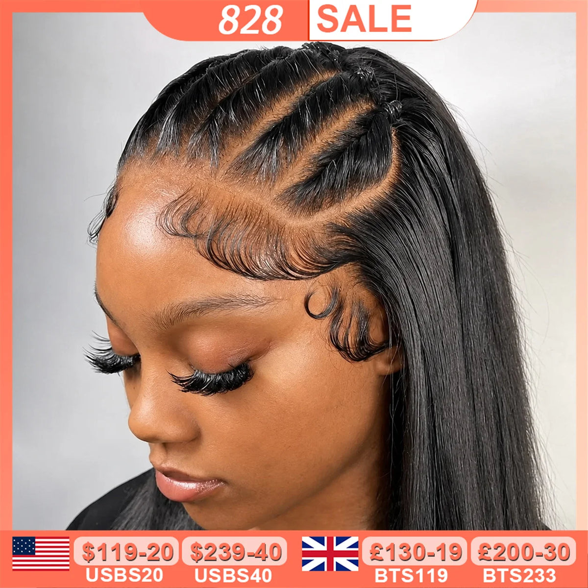 BEEOS 250% Invisible 13*6 HD Lace Full Frontal Human Hair Wigs Straight Pre Plucked 5*5 HD Lace Closure Wig For Women Brazilian