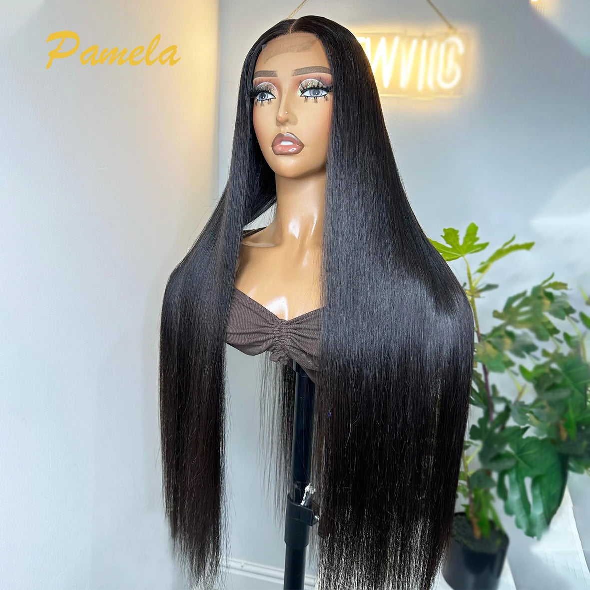Glueless High 350% Density 5x5 HD Sliky Bone Straight Transparent Lace Frontal Wigs Human Hair Pre Plucked Wear and Go Wigs