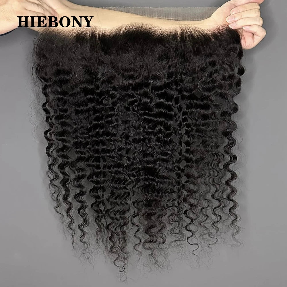 3C4A Burmese Curly Hair Bundle and HD Closure HiEbony 13x6 HD Lace Frontal 100% Human Hair Bundle 5x5 7x7 Melt Skin HD Closure