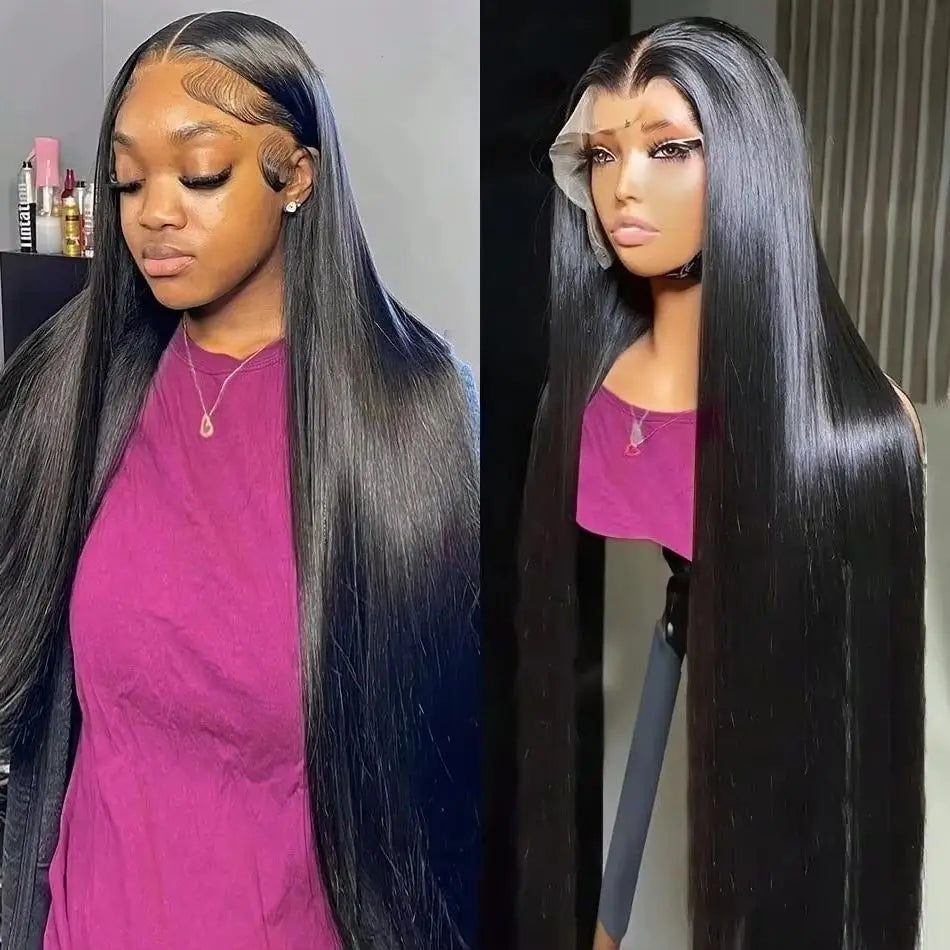 Straight Human Hair Wigs Natural Color 13x6 HD Lace Frontal Wig Glueless Wear Virgin Human Hair For Black Women