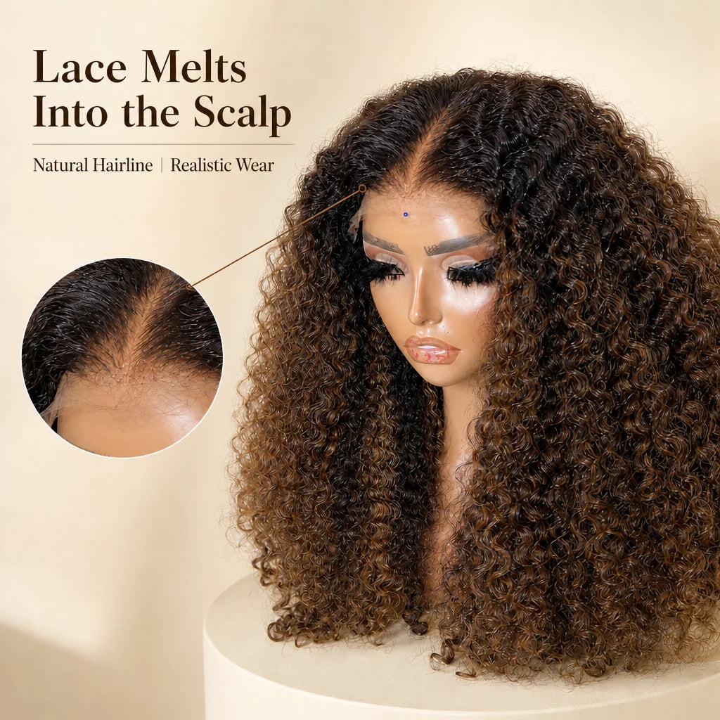 Latina Curly Dark Brown Colored 13X4 Human Hair Wigs For Black Women Glueless Bouncy Curly 4x4 Pre-Cut Lace Wig Human Hair Remy