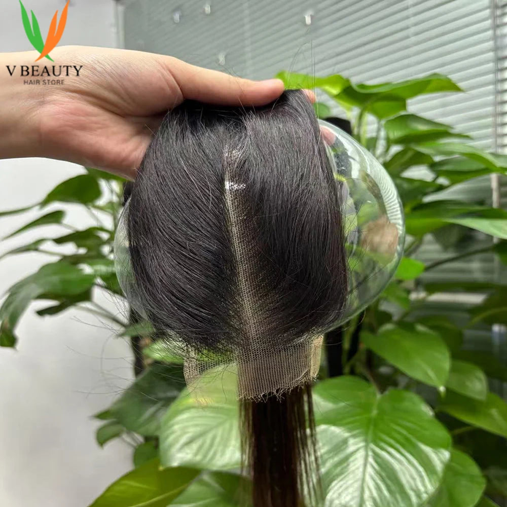 V Beauty 1BT4 Human Hair Bundles Ombre Brown Honey Raw Vietnamese Hair Bundles and Frontal Straight Closure 2x6 HD Lace 20 Inch