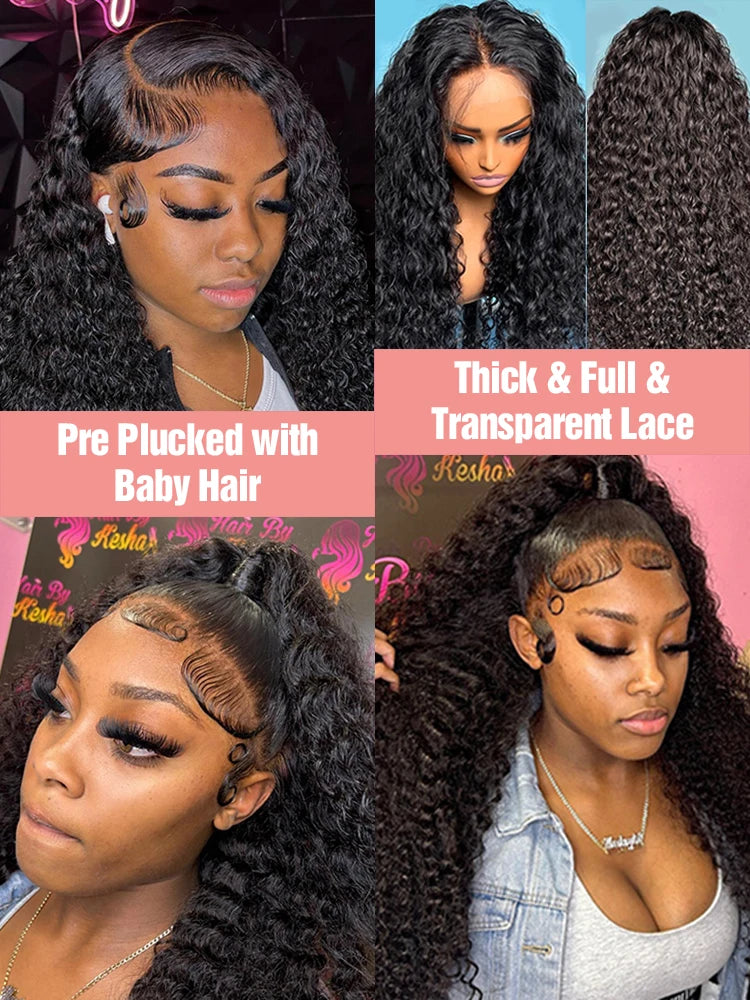 250% Burmese Hd Transparent 13x6 Deep Wave Frontal Wigs Glueless 5x5 Wig Ready To Wear Remy Hair For Women Preplucked 3-5 Day Fast Delived 30 40 Inch 13x4 Water Jerry Curly Lace Front Human Hair Wigs