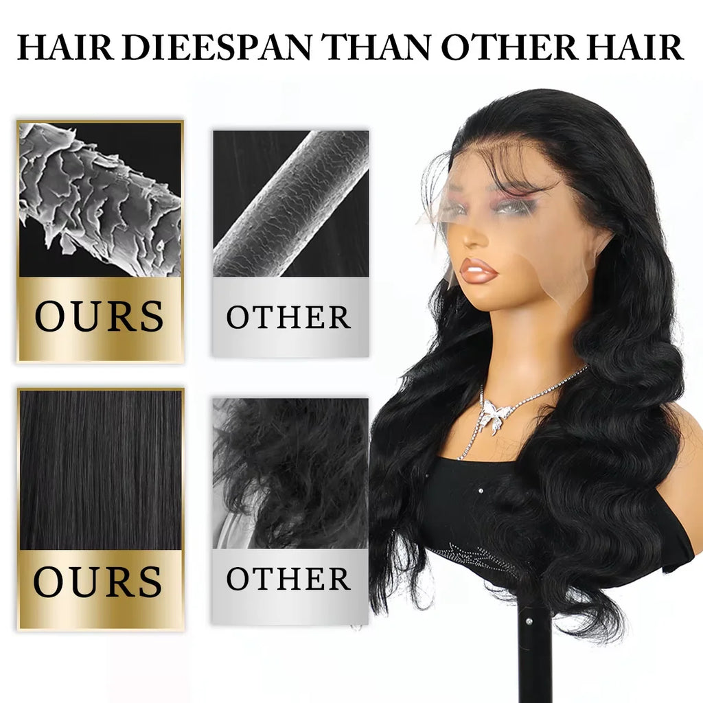 30 38 Inch 13x6 HD Transparent Lace Frontal Wig Body Wave 100% Human Hair Wigs 13x7 Wet And Wavy Lace Front Wig Pre Plucked 200% Pure Virgin Hair For Women