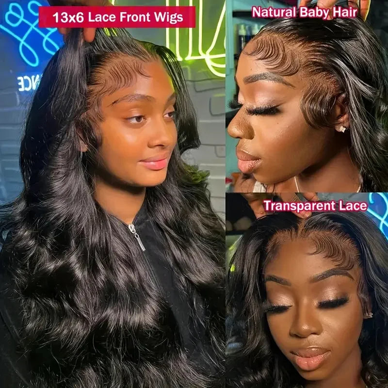 30 38 Inch 13x6 HD Transparent Lace Frontal Wig Body Wave 100% Human Hair Wigs 13x7 Wet And Wavy Lace Front Wig Pre Plucked 200% Pure Virgin Hair For Women