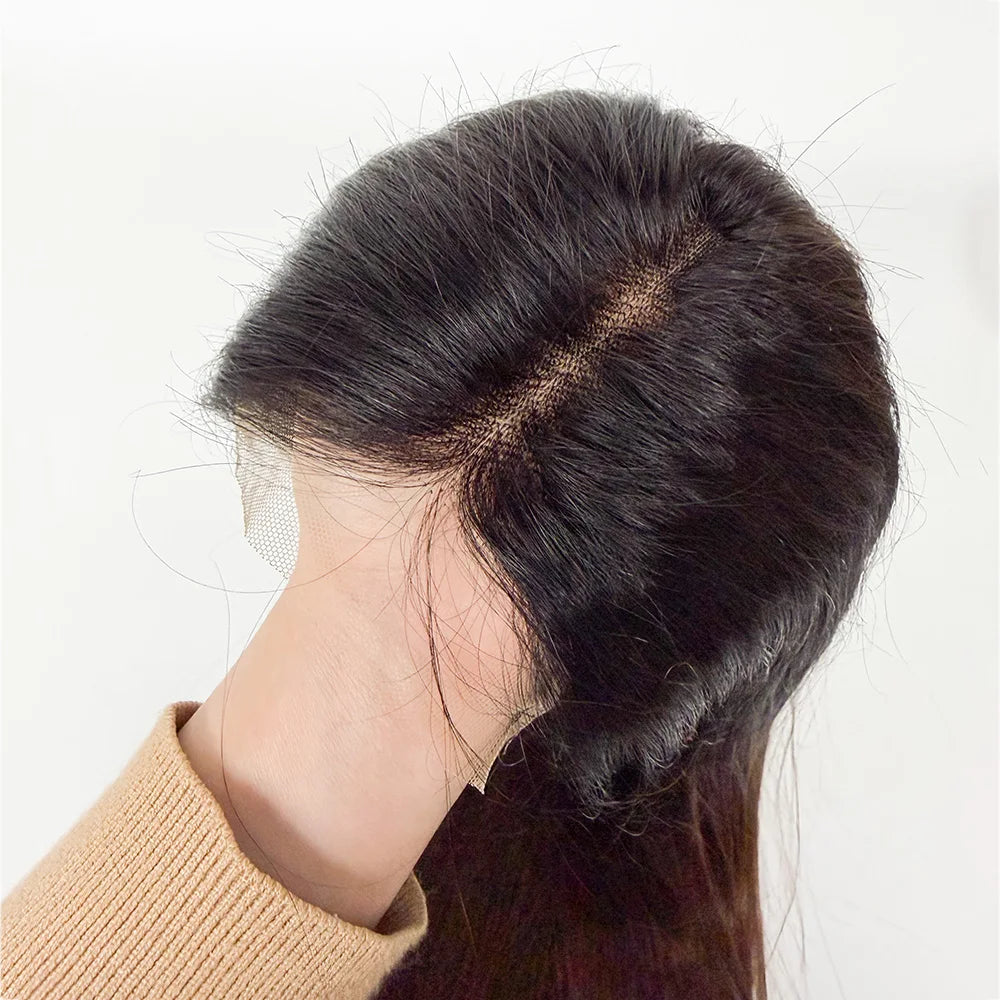 300% Density Straight Human Hair Wig 4x4 Transparent Lace Closure 100% Human Hair Straight Wig 28 Inches For Black Women