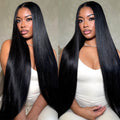 Glueless High 350% Density 5x5 HD Sliky Bone Straight Transparent Lace Frontal Wigs Human Hair Pre Plucked Wear and Go Wigs