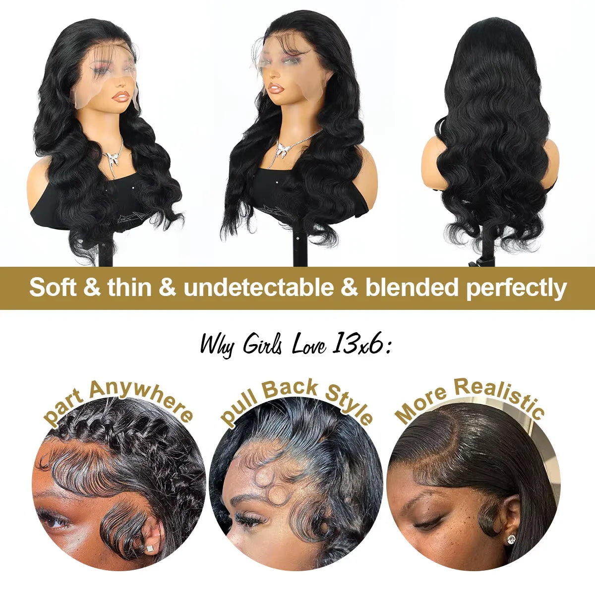 30 38 Inch 13x6 HD Transparent Lace Frontal Wig Body Wave 100% Human Hair Wigs 13x7 Wet And Wavy Lace Front Wig Pre Plucked 200% Pure Virgin Hair For Women