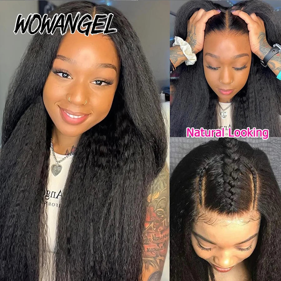 250% Kinky Straight U Part Wigs Human Hair No Leave Out No Glue Brazilian Body Wave U Part Human Hair Wigs For Women Virgin Hair