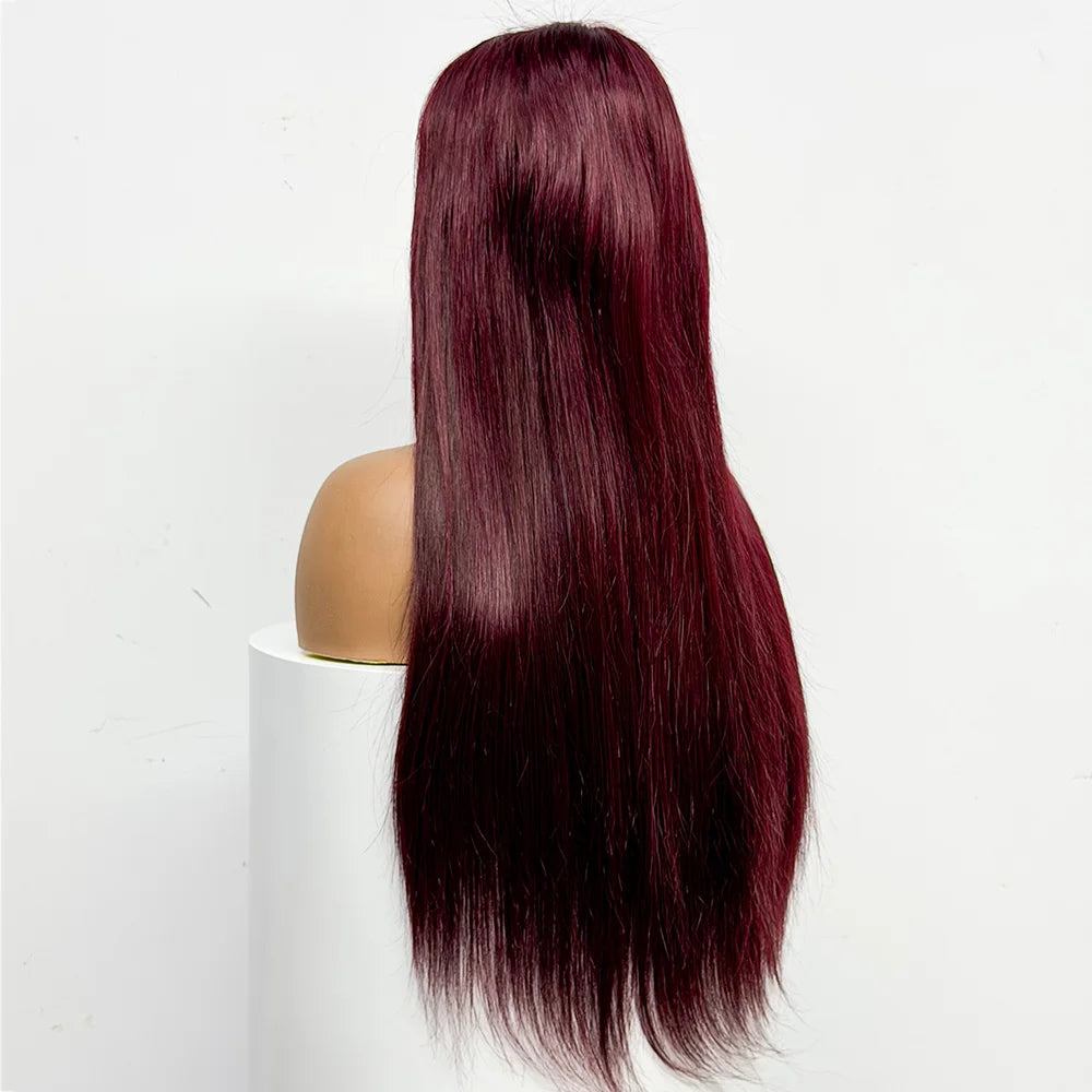 300% Density Straight Human Hair Wig 4x4 Transparent Lace Closure 100% Human Hair Straight Wig 28 Inches For Black Women