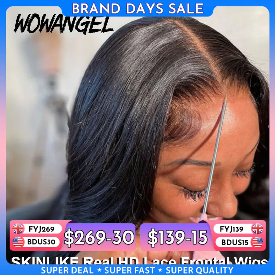 Wowangel 13x6 Full Lace Frontal Wig HD Lace Frontal Wigs Body Wave Human Hair Wigs 250% HD Lace Closure Wigs Melt Skins Glueless