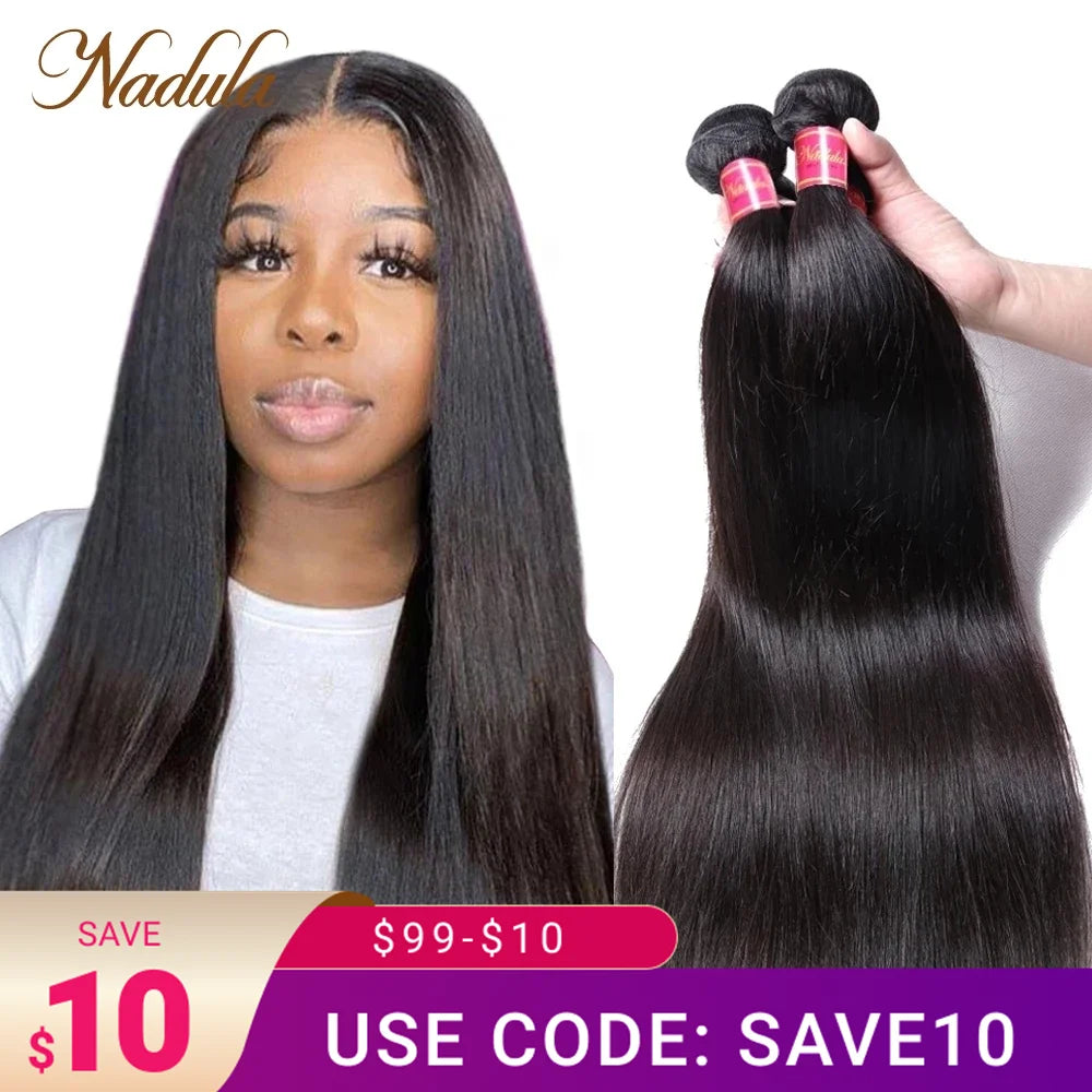 Nadula Hair 1pcs/3Bundles/4 Bundles Malaysian Straight Hair Weaves 100% Human Hair Bundles 10A Better Quality Virgin Human Hair