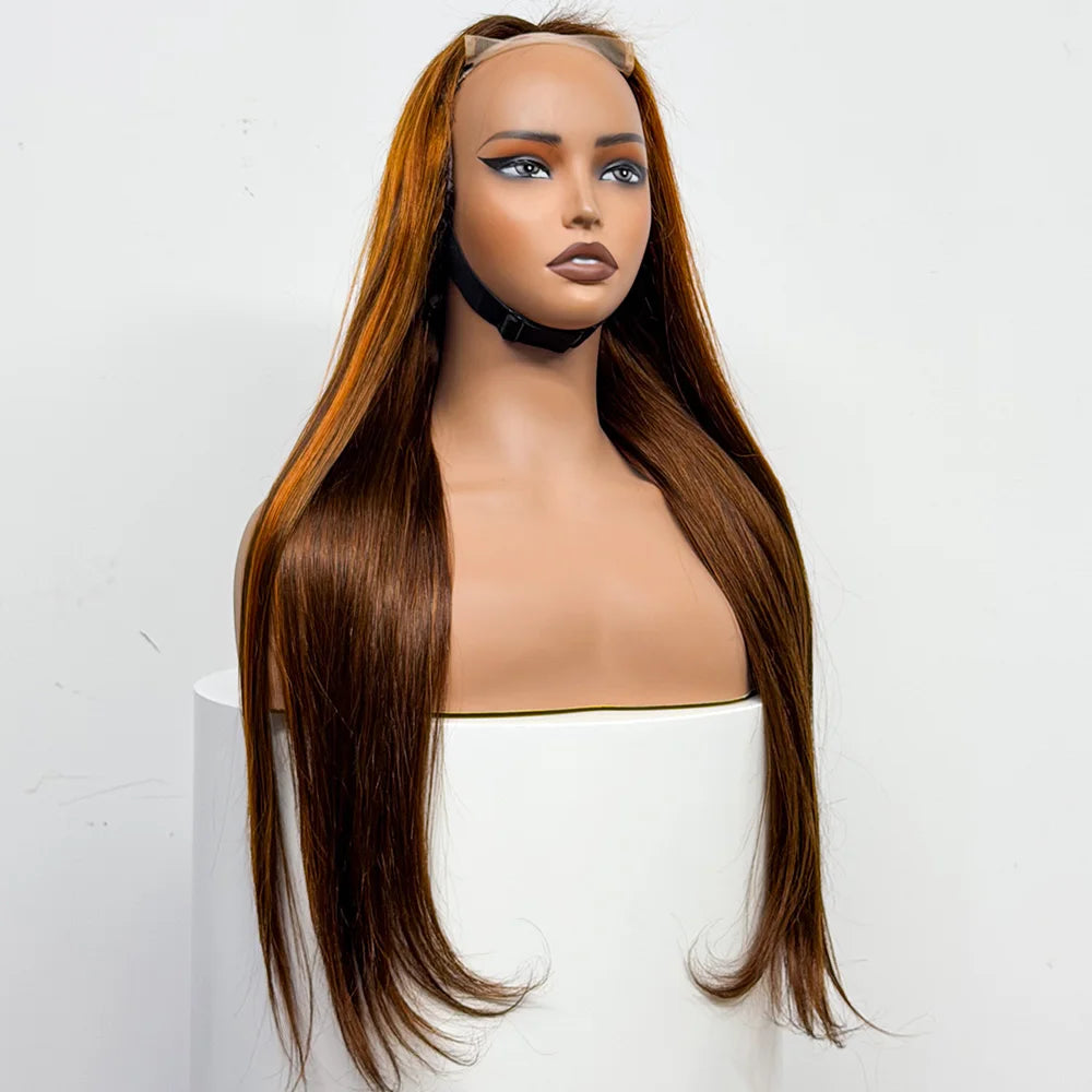 300% Density Straight Human Hair Wig 4x4 Transparent Lace Closure 100% Human Hair Straight Wig 28 Inches For Black Women