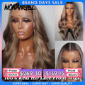 28inch Ash Blonde Body Wave Real HD Lace Front Human Hair Wig Melt Skins Ombre Colored Wigs 13x6 Full Lace Frontal Wig Glueless