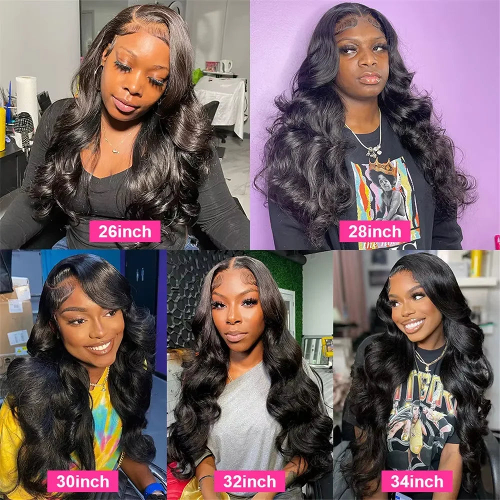 30 38 Inch 13x6 HD Transparent Lace Frontal Wig Body Wave 100% Human Hair Wigs 13x7 Wet And Wavy Lace Front Wig Pre Plucked 200% Pure Virgin Hair For Women