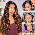 UNice 7x5 Bye-Bye Slip™ Balayage Highlight Body Wave Wig Pre Cut Pre Bleached Glueless Human Hair Wig Ready-to-go