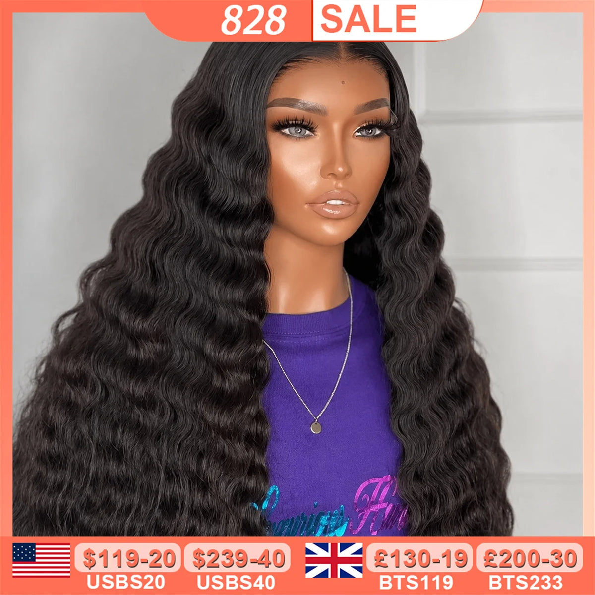 250% Glueless 13x6 HD Lace Frontal Human Hair Wigs Wear&Go Preplucked 5x5 HD Lace Closure Wig For Black Women Loose Deep Wave