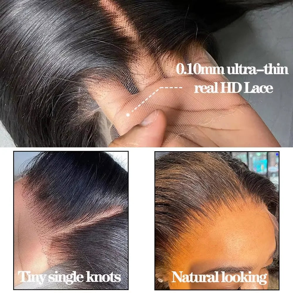 Glueless High 350% Density 5x5 HD Sliky Bone Straight Transparent Lace Frontal Wigs Human Hair Pre Plucked Wear and Go Wigs