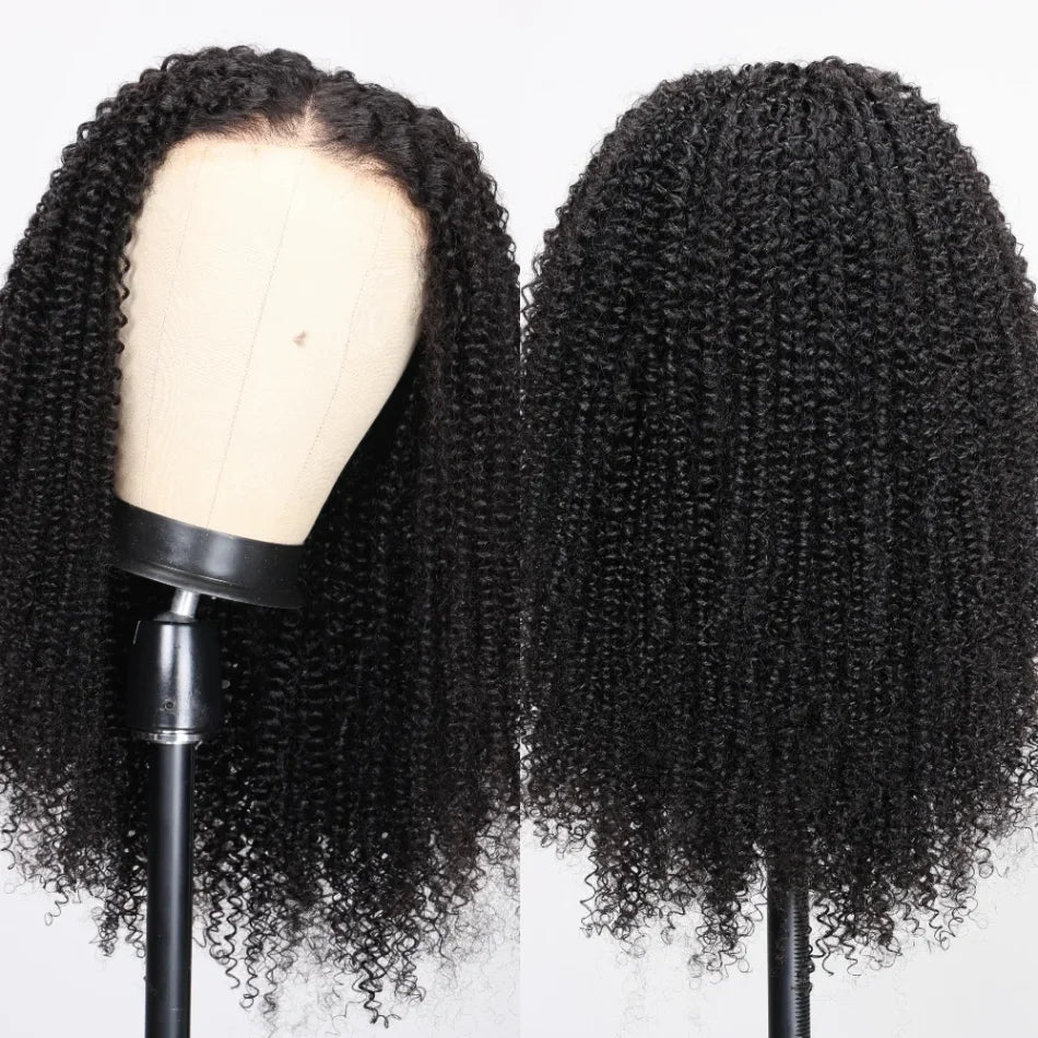 UNice Hair Bye-Bye Knots Wig Kinky Curly Natural Black 7x5 Lace Front Wig for Women Pre Plucked Glueless Wear Go Wigs