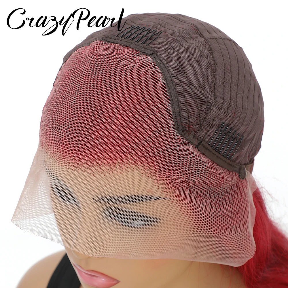 99J Burgundy 13X6 Lace Front Wigs Human Hair Red Wig 250% Density Body Wave 5X5 Lace Closure Wigs Pre Plucked Lace Front Wigs
