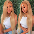 #27 Honey Blonde Human Hair Wig 13x6 HD Lace Frontal Wigs 99J Burgundy Hot Red Lace Front Human Hair Wigs For Women Straight Wig