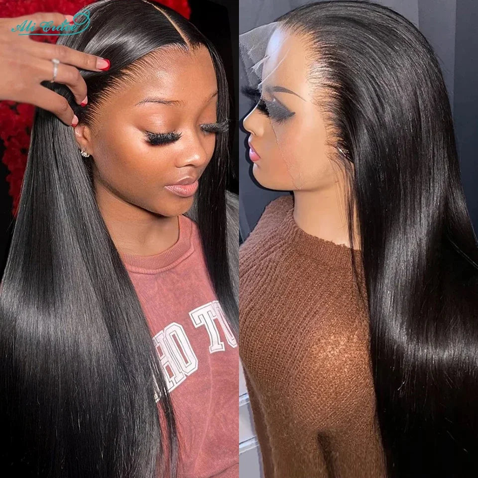 Ali Grace 13x6 Lace Front Human Hair Wigs Transparent Straight Lace Frontal Wigs For Women Pre Plucked Hairline With Baby Hair