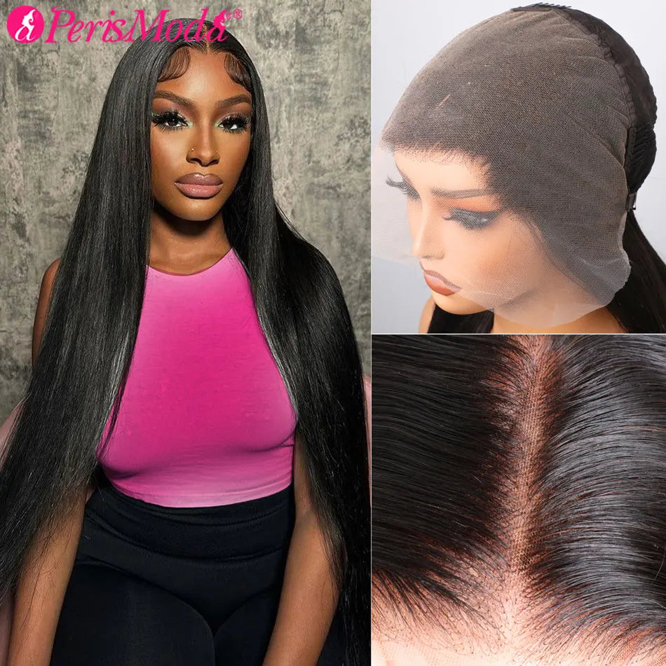 16A PerisModa Straight Lace Front Human Hair Wig Pre Plucked 200% Density Brazilian Remy 13x6 HD Lace Frontal Wigs For Women