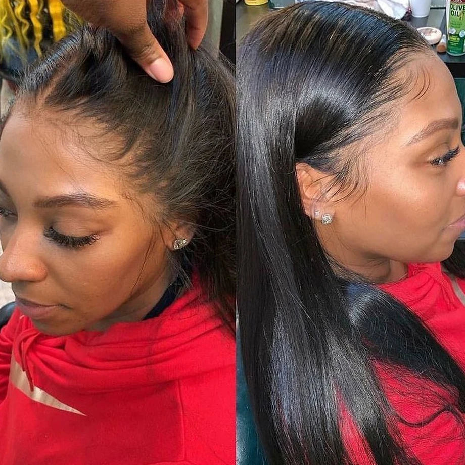 Straight Human Hair Wigs Natural Color 13x6 HD Lace Frontal Wig Glueless Wear Virgin Human Hair For Black Women