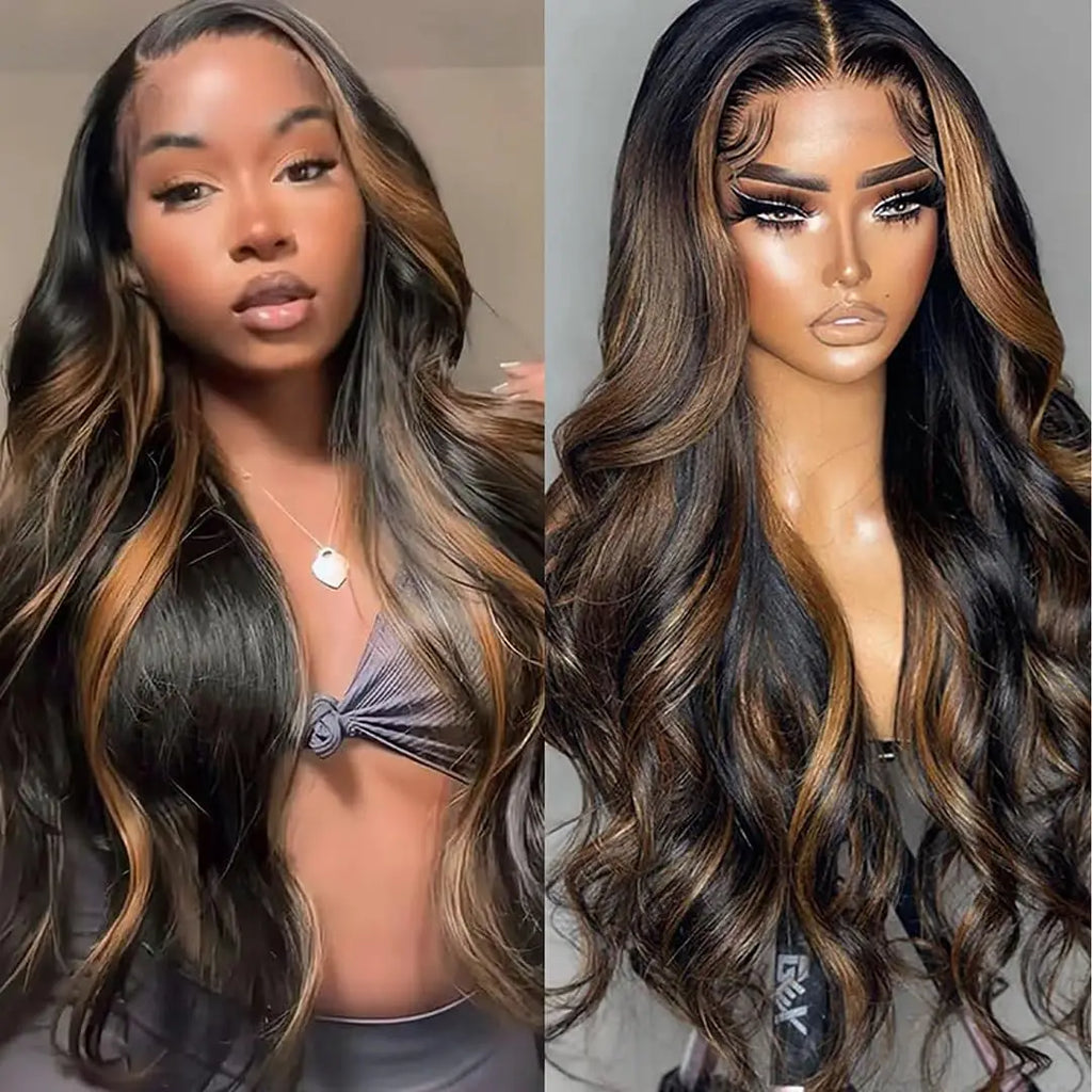 1B/30 Ombre Highlight Lace Front Wigs Human Hair 13x6 Body Wave Wig Human Hair 13x4 Transparent Lace Frontal Wigs For Women