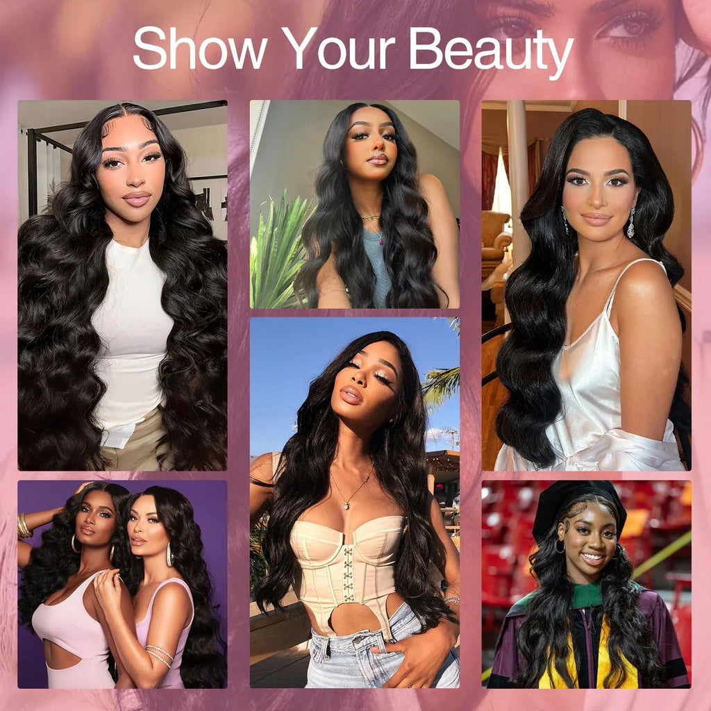 30 38 Inch 13x6 HD Transparent Lace Frontal Wig Body Wave 100% Human Hair Wigs 13x7 Wet And Wavy Lace Front Wig Pre Plucked 200% Pure Virgin Hair For Women