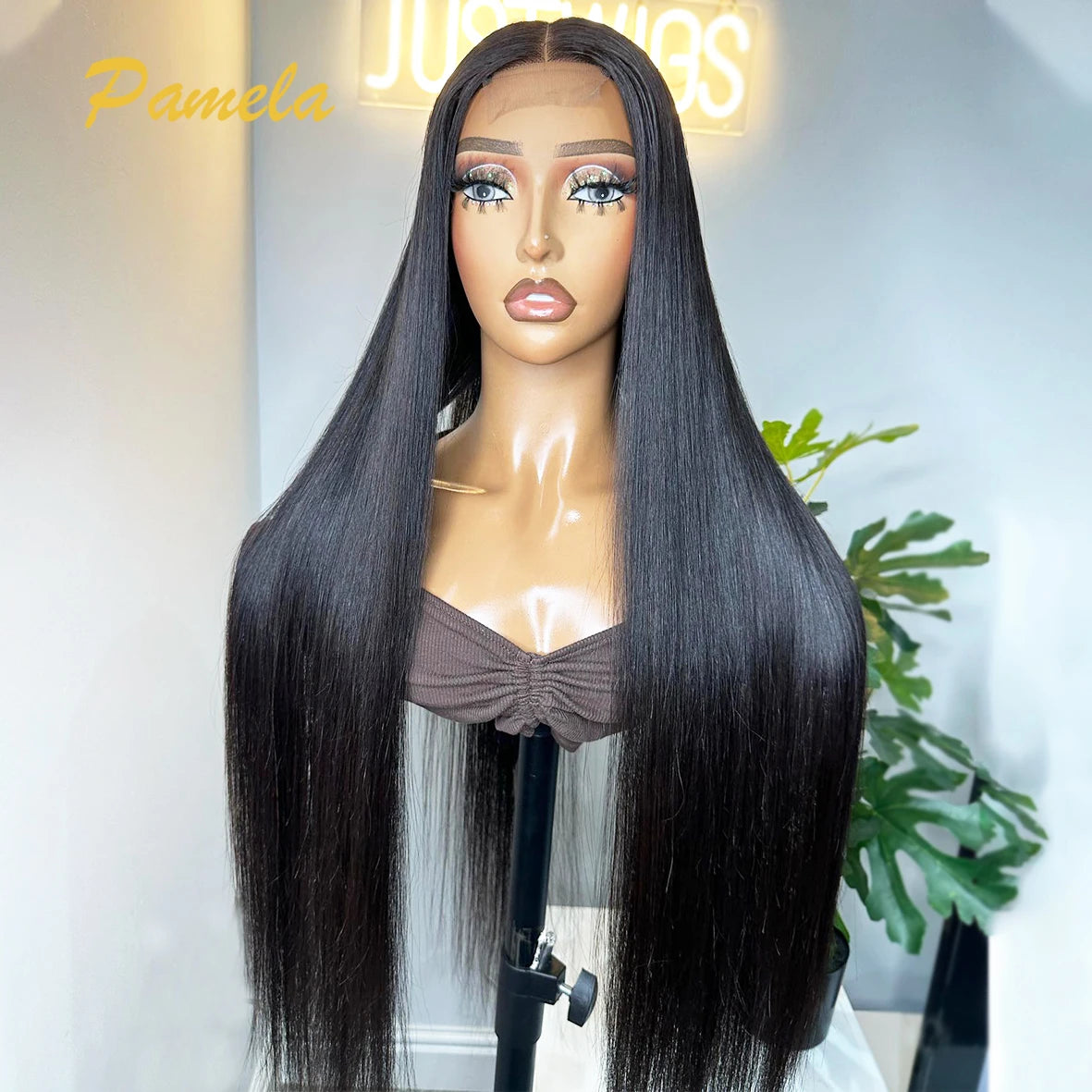 Glueless High 350% Density 5x5 HD Sliky Bone Straight Transparent Lace Frontal Wigs Human Hair Pre Plucked Wear and Go Wigs