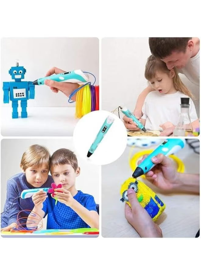 3D Pen Printer Make your Child a Creative Person, Digital Display To Adjust Temperature and Speed PLA Filament USB Charging Gifts For Kids
