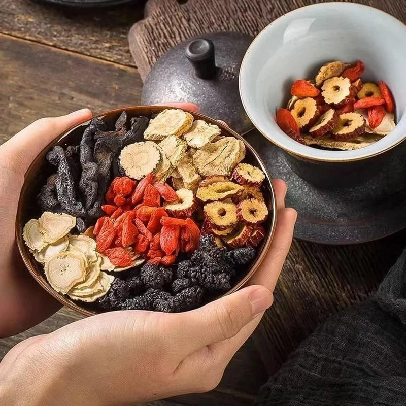 Original Ginseng Five Treasures Flavored Tea with Red Date Top Grade Handmade Health Tea Kidney Tea Wubao Herbal Ginseng Red Date Natural Chinese Cleanse for Men Women - te de riñon Saludable Organica
